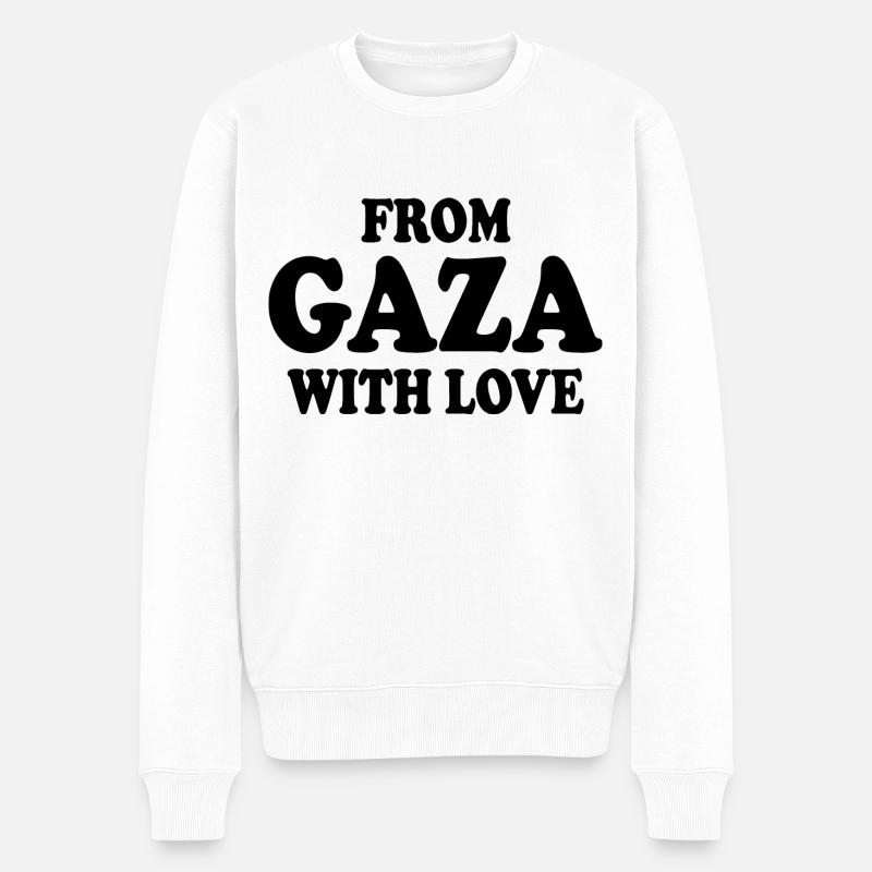 From gaza with love - Männer Premium Bio Pullover - Weiß