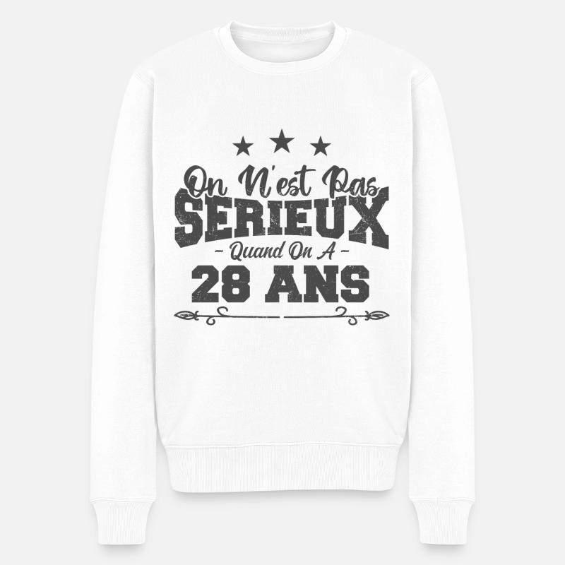 on n'est pas sérieux quand on a 28 ans - Pull Premium bio Homme - blanc
