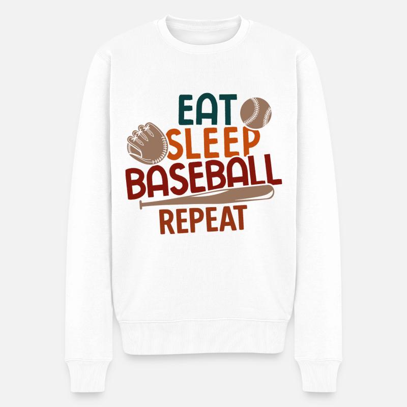 Baseball - Männer Premium Bio Pullover - Weiß