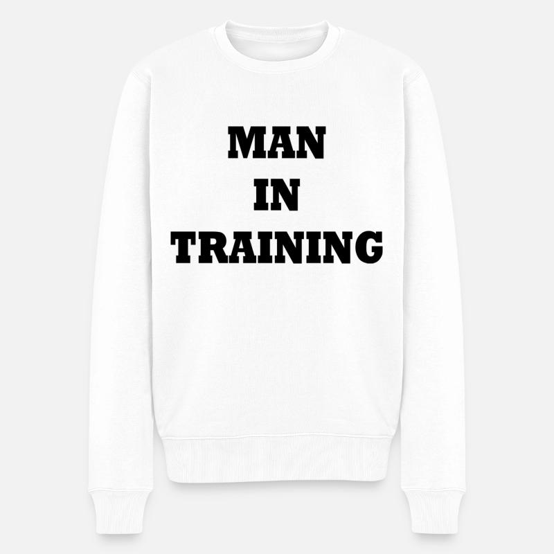 Man in Training - Pull Premium bio Homme - blanc