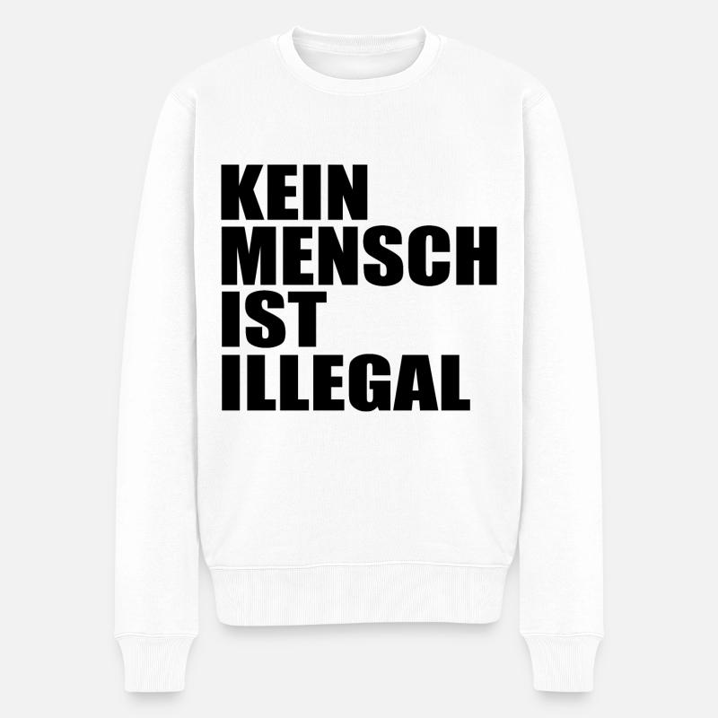 kein mensch ist illegal - Männer Premium Bio Pullover - Weiß