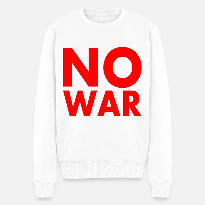 No war - Männer Premium Bio Pullover - Weiß