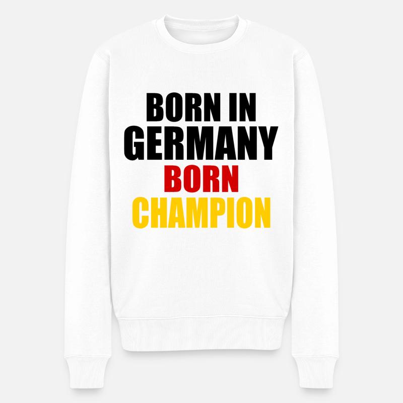 born in germany born champion - Deutschland - Männer Premium Bio Pullover - Weiß