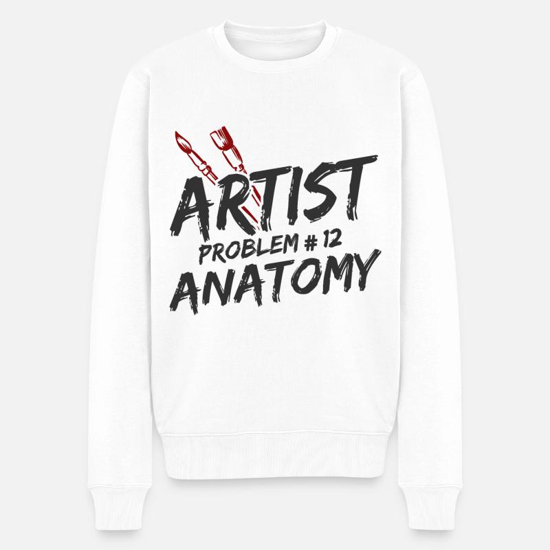 Maler Zeichner für Künstler - Männer Premium Bio Pullover - Weiß