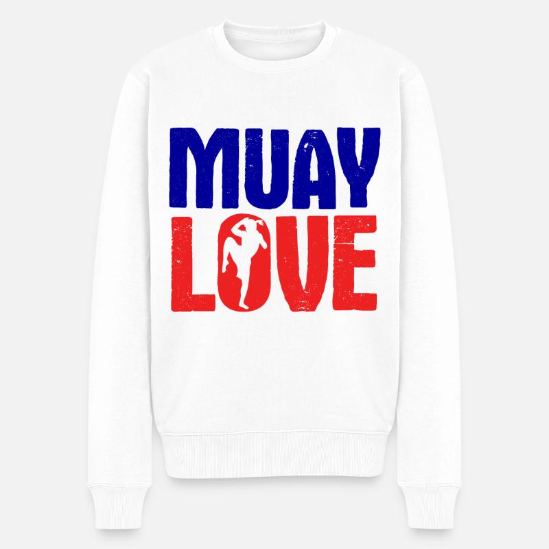 Thaiboxen Muay Thai - Männer Premium Bio Pullover - Weiß