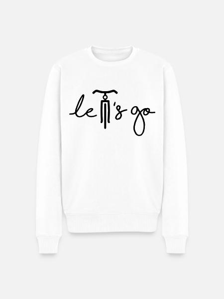 Slogan lad os gå. Lad os gå med cykelskiltet. - Økologisk premium-sweatshirt til mænd - hvid