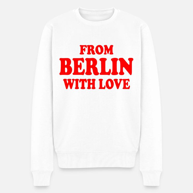 From berlin with love - Männer Premium Bio Pullover - Weiß