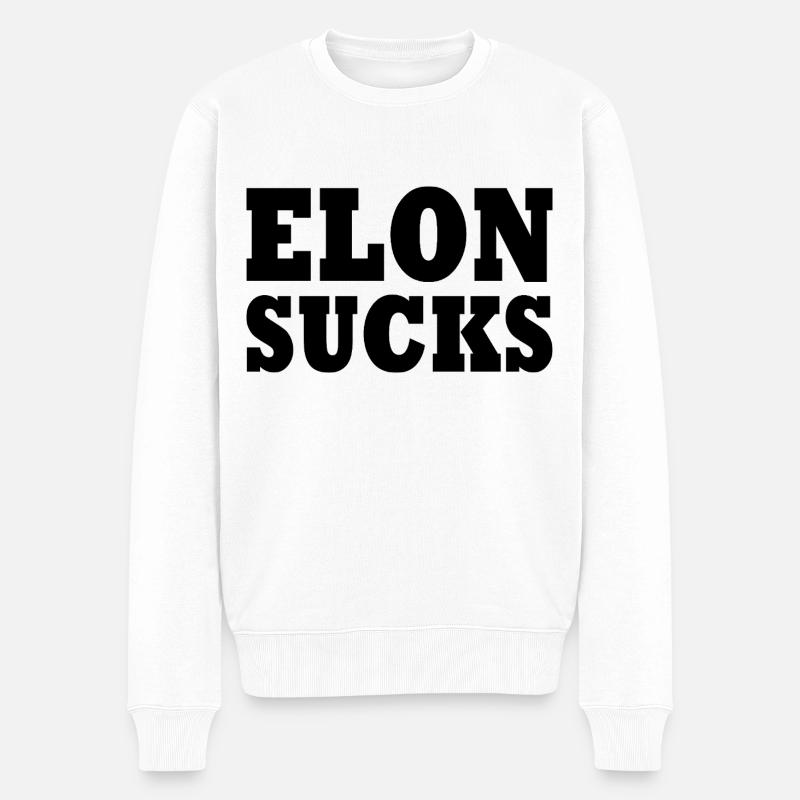 Elon sucks - Männer Premium Bio Pullover - Weiß