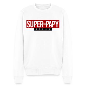 Papi super-héros - Pull Premium bio Homme - blanc - Devant - Thijin (182cm)