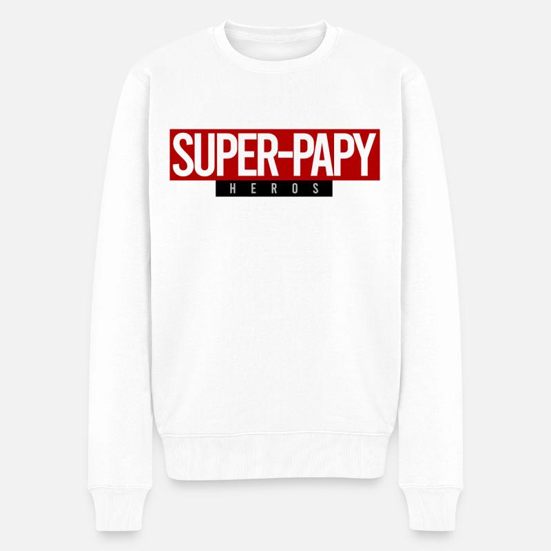 Papi super-héros - Pull Premium bio Homme - blanc