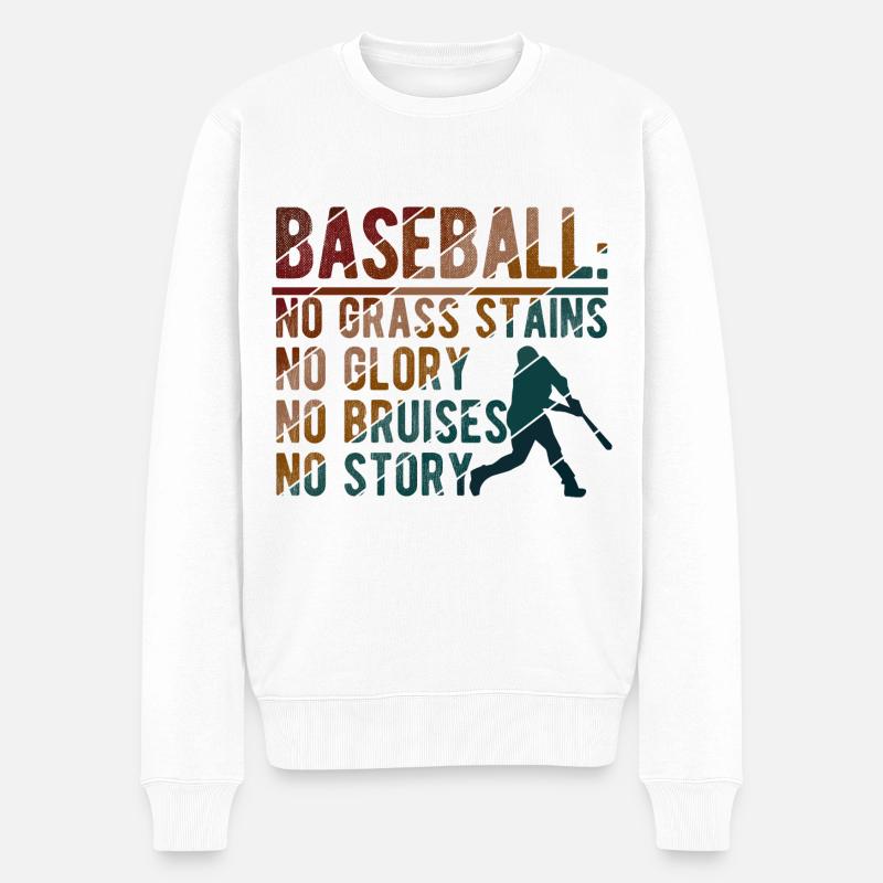 Baseball - Männer Premium Bio Pullover - Weiß