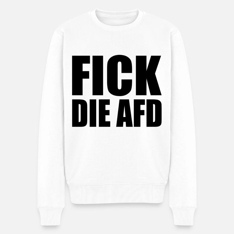 Fick die afd - Männer Premium Bio Pullover - Weiß