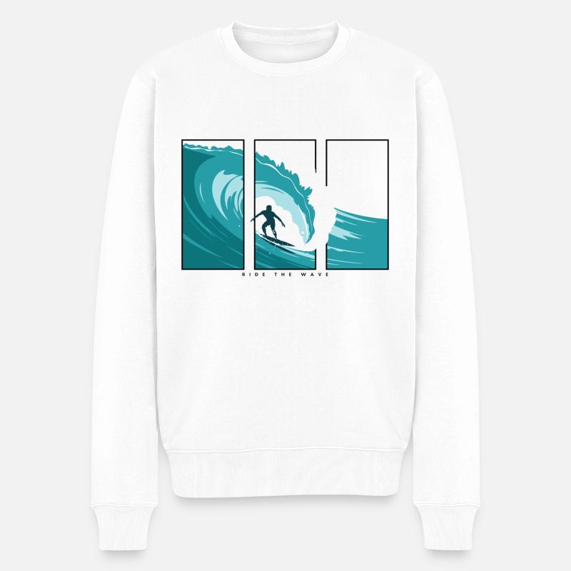 Surfez sur la vague - Pull Premium bio Homme - blanc
