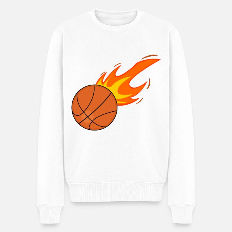 Basketball Basketballer - Männer Premium Bio Pullover - Weiß