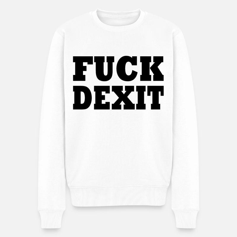 Fuck dexit - Männer Premium Bio Pullover - Weiß