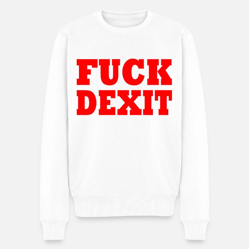 Fuck dexit - Männer Premium Bio Pullover - Weiß