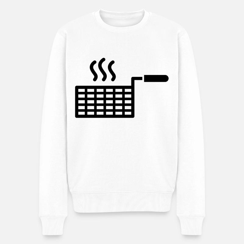 Fritteusenkorb - Männer Premium Bio Pullover - Weiß