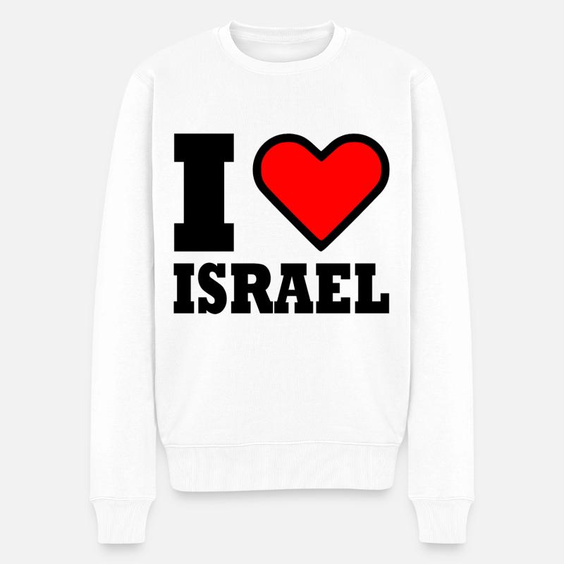 I love israel - Männer Premium Bio Pullover - Weiß
