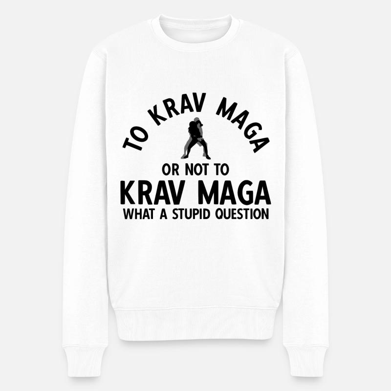 Israelischer Kampfsport Krav Maga - Männer Premium Bio Pullover - Weiß