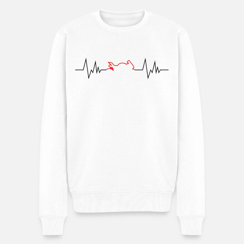 Le cœur d’un motard - Pull Premium bio Homme - blanc