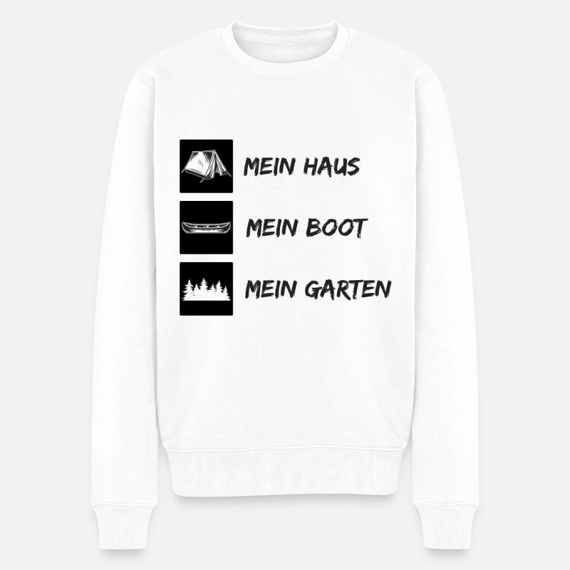 Camper Statement Spruch - Männer Premium Bio Pullover - Weiß
