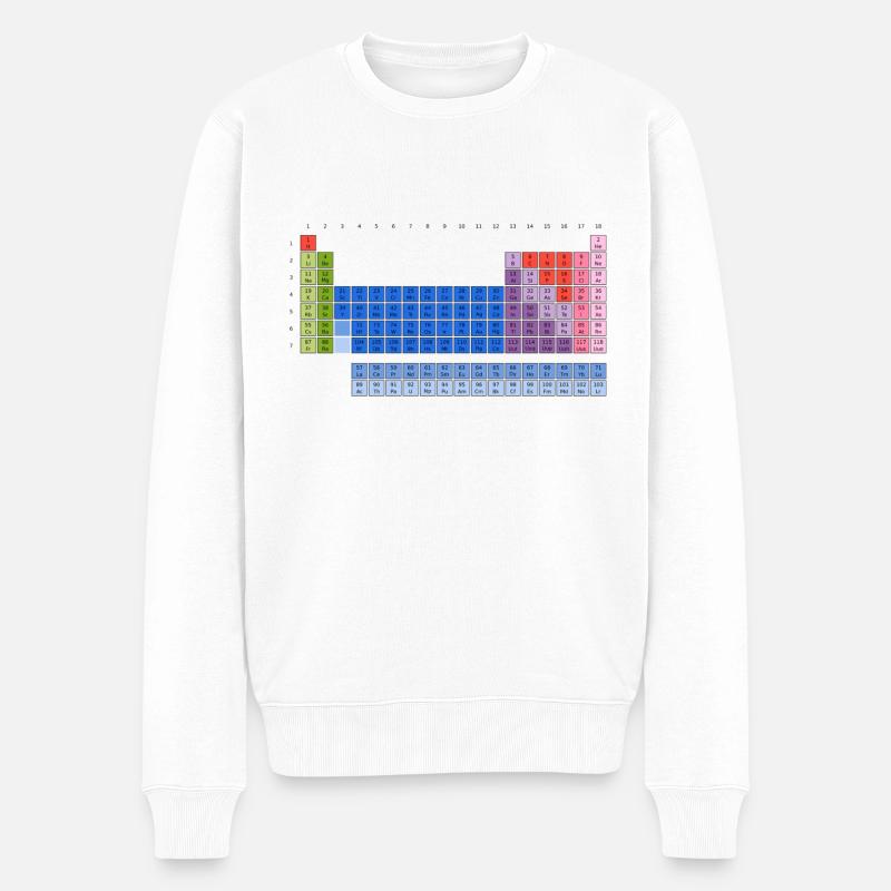 Tableau périodique des éléments (PSE) Tableau - Pull Premium bio Homme - blanc