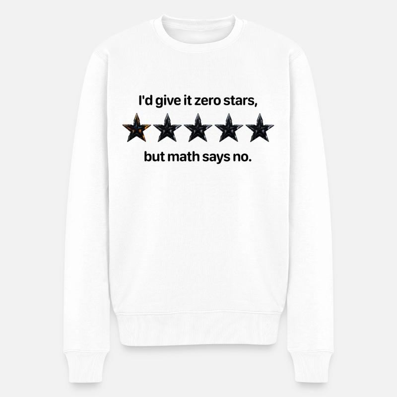 Zero Stars Math Comedy - Männer Premium Bio Pullover - Weiß
