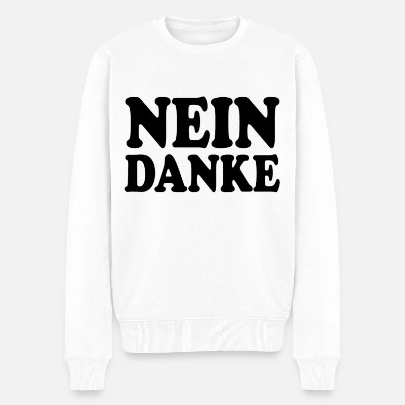 Nein danke - Männer Premium Bio Pullover - Weiß