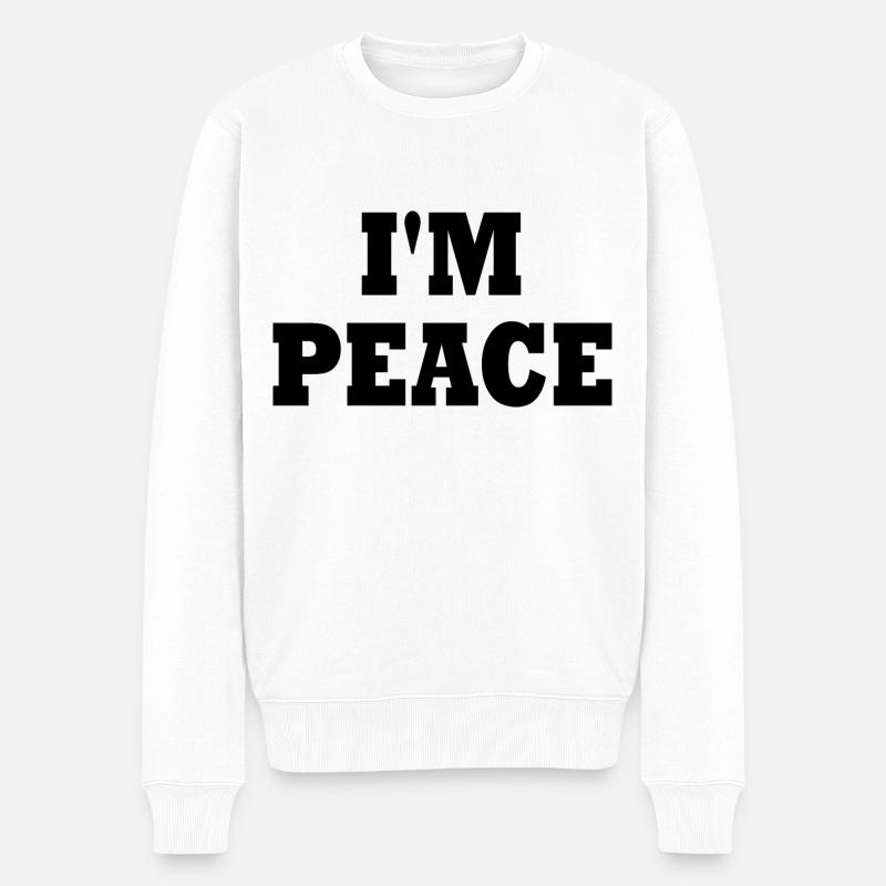 I'm peace - Männer Premium Bio Pullover - Weiß