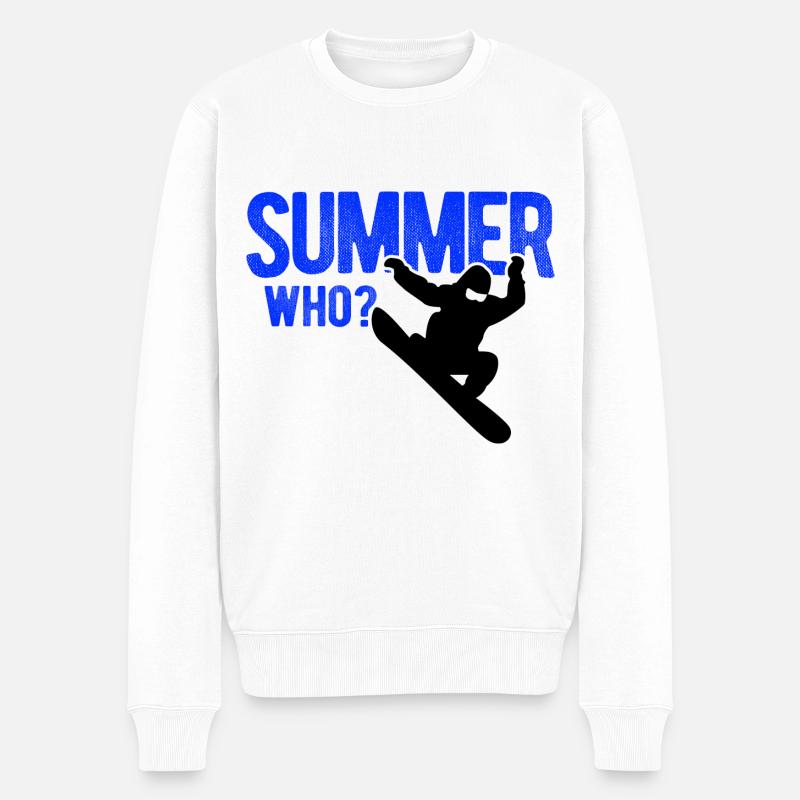Snowboard Spruch für Snowboarder - Männer Premium Bio Pullover - Weiß
