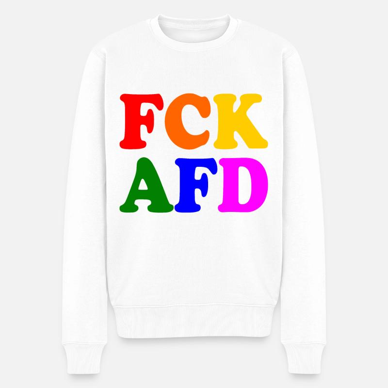 Fck afd - Männer Premium Bio Pullover - Weiß