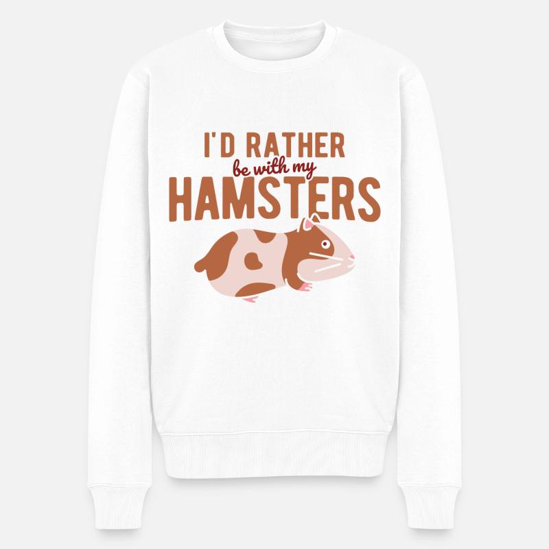 Nagetier Hamster - Männer Premium Bio Pullover - Weiß