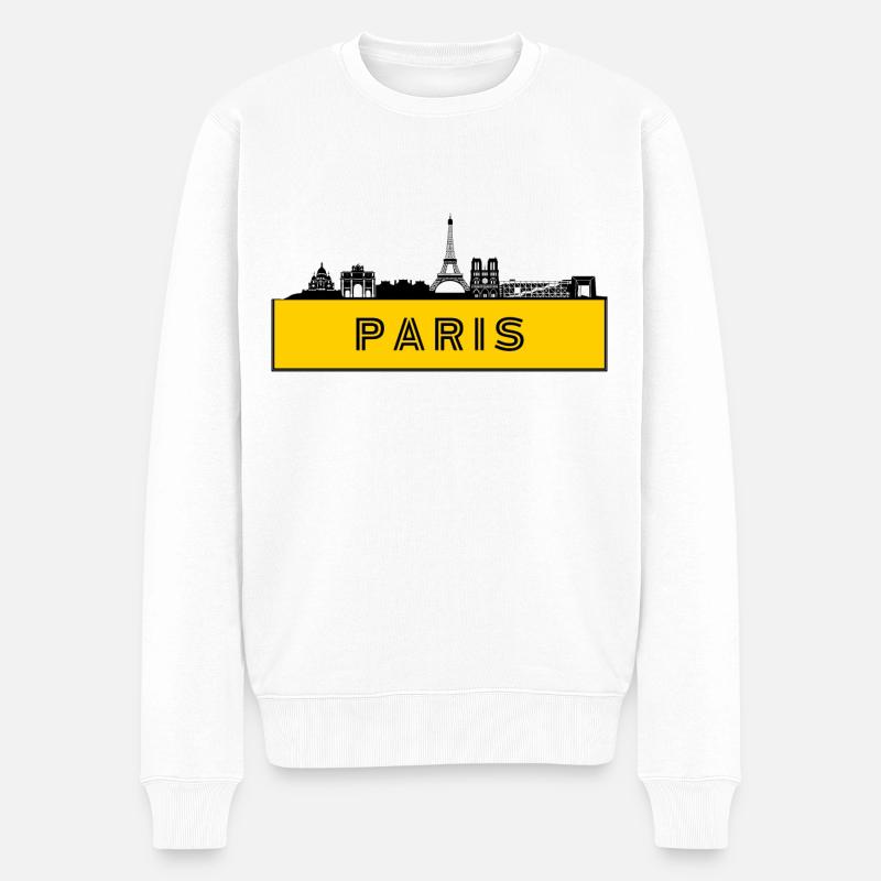Stadt Paris - Frankreich - Männer Premium Bio Pullover - Weiß