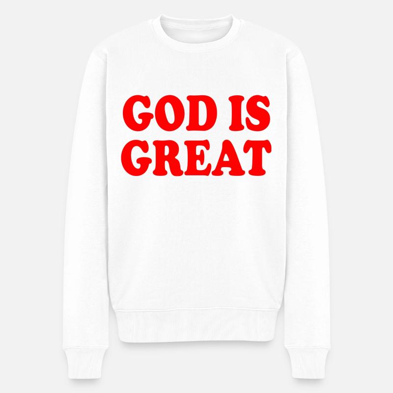 god is great - Männer Premium Bio Pullover - Weiß
