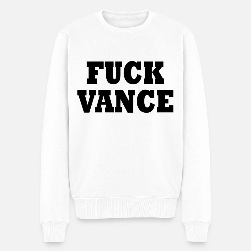 fuck vance - Männer Premium Bio Pullover - Weiß