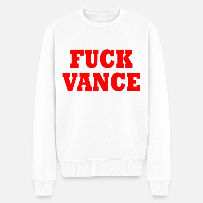 fuck vance - Männer Premium Bio Pullover - Weiß
