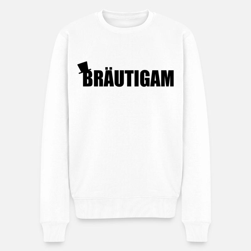 Bräutigam - Männer Premium Bio Pullover - Weiß