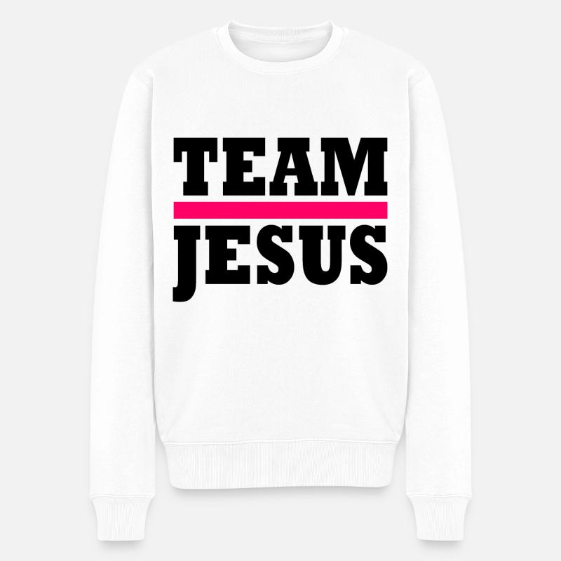Team jesus - Männer Premium Bio Pullover - Weiß