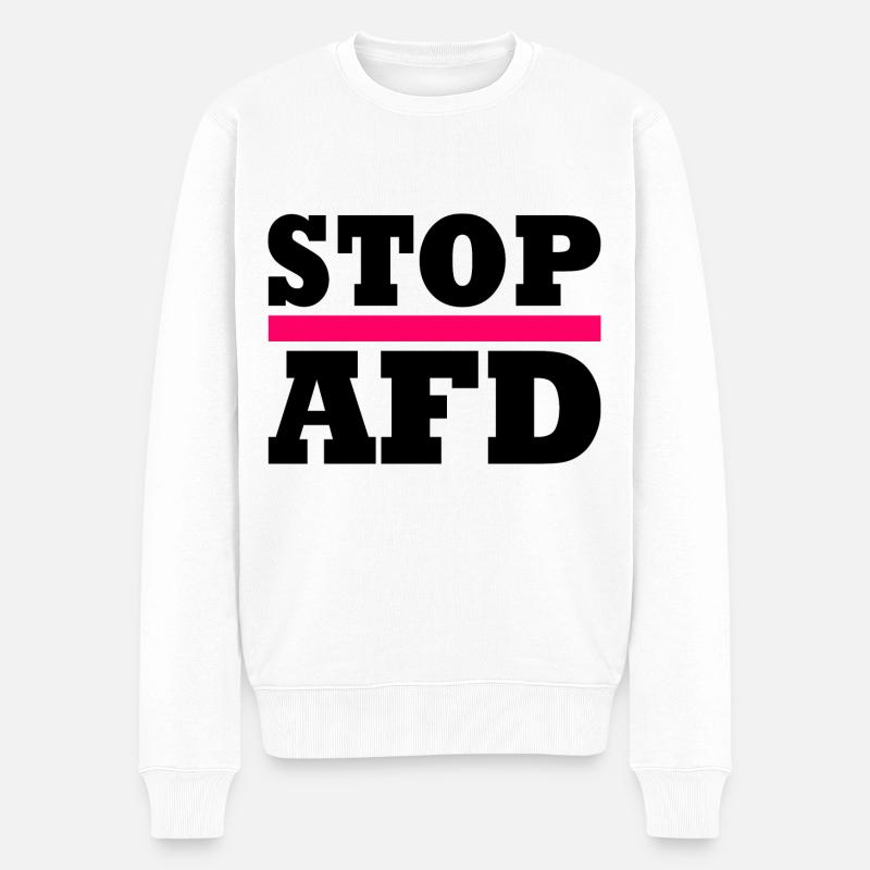 Stop afd - Männer Premium Bio Pullover - Weiß