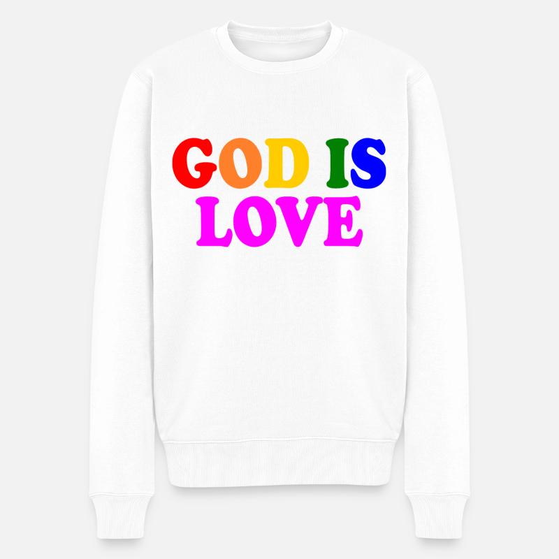 God is love - Männer Premium Bio Pullover - Weiß