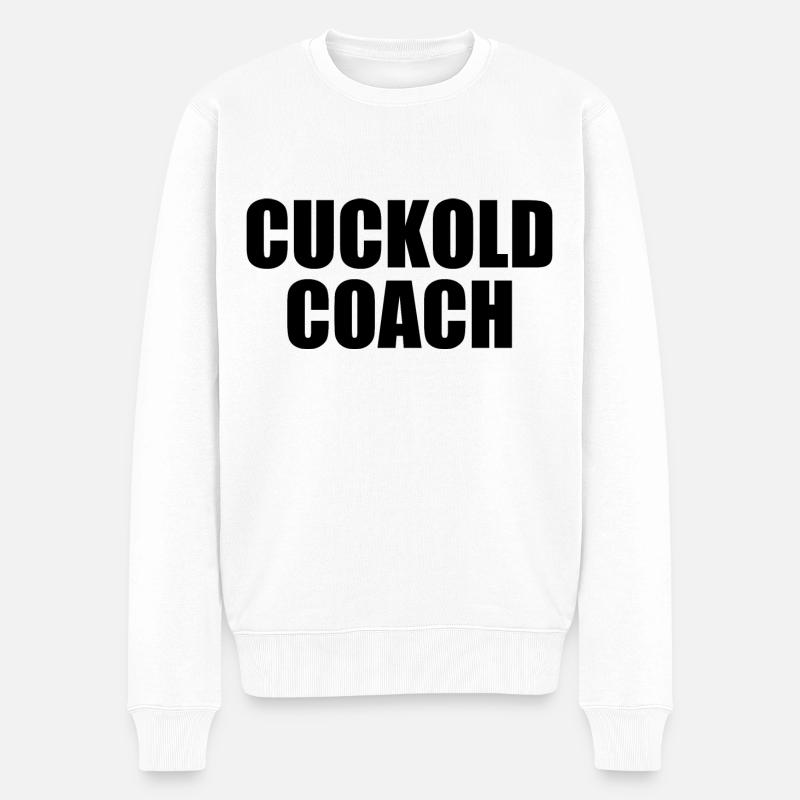 Cuckold coach - Männer Premium Bio Pullover - Weiß