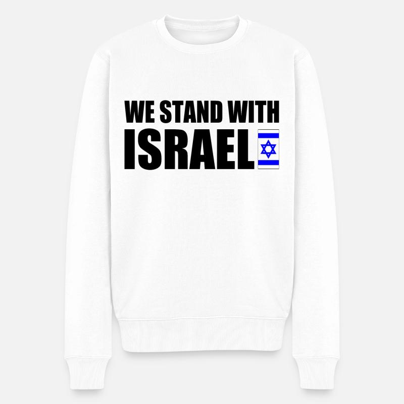 We stand with israel - Männer Premium Bio Pullover - Weiß