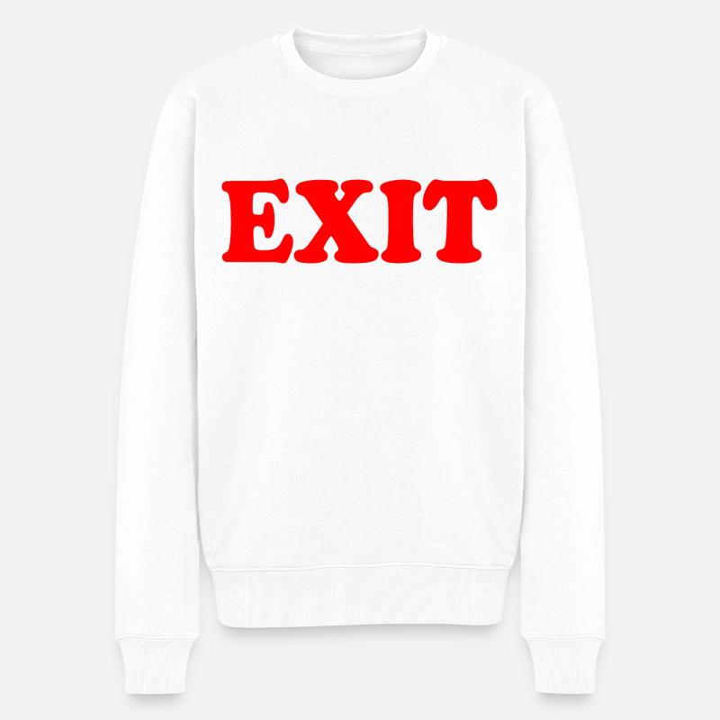 Exit - Männer Premium Bio Pullover - Weiß