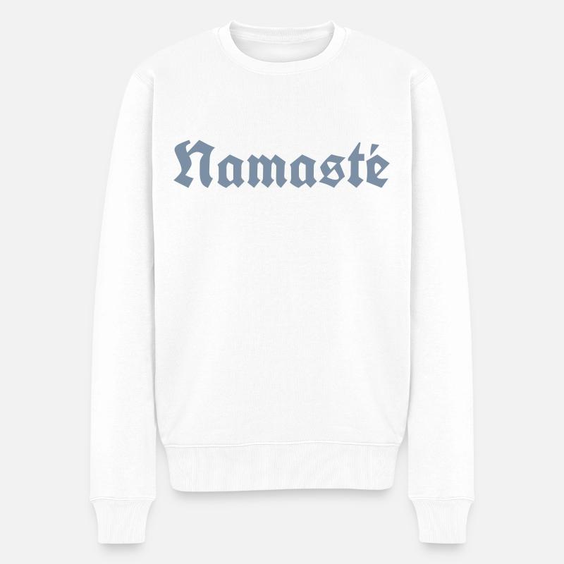 Namasté - Männer Premium Bio Pullover - Weiß