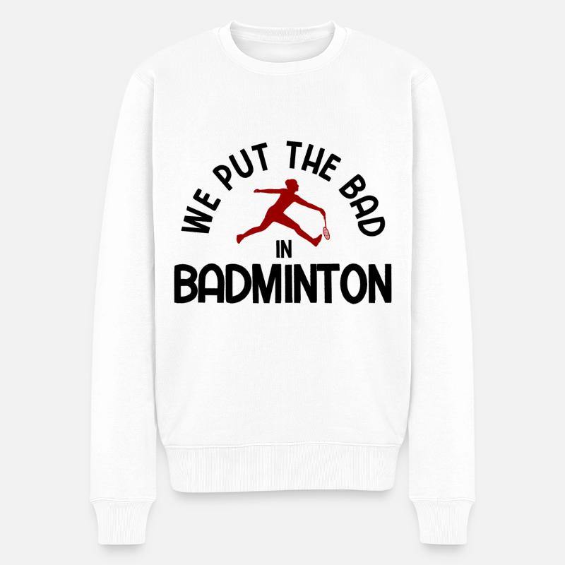 Badminton - Männer Premium Bio Pullover - Weiß