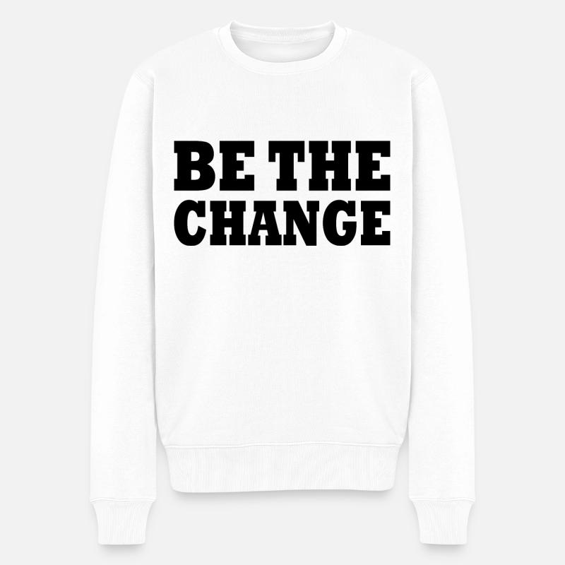 be the change - Pull Premium bio Homme - blanc