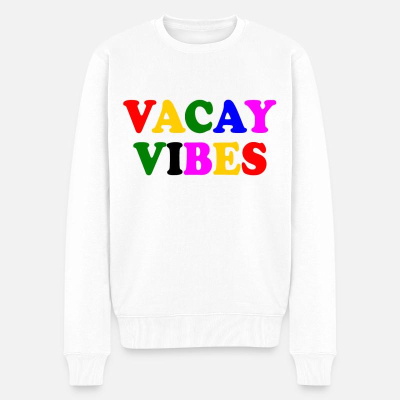 Vacay vibes - Männer Premium Bio Pullover - Weiß
