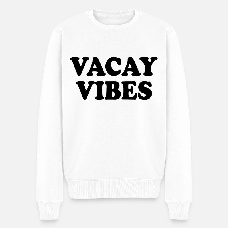 Vacay vibes - Männer Premium Bio Pullover - Weiß