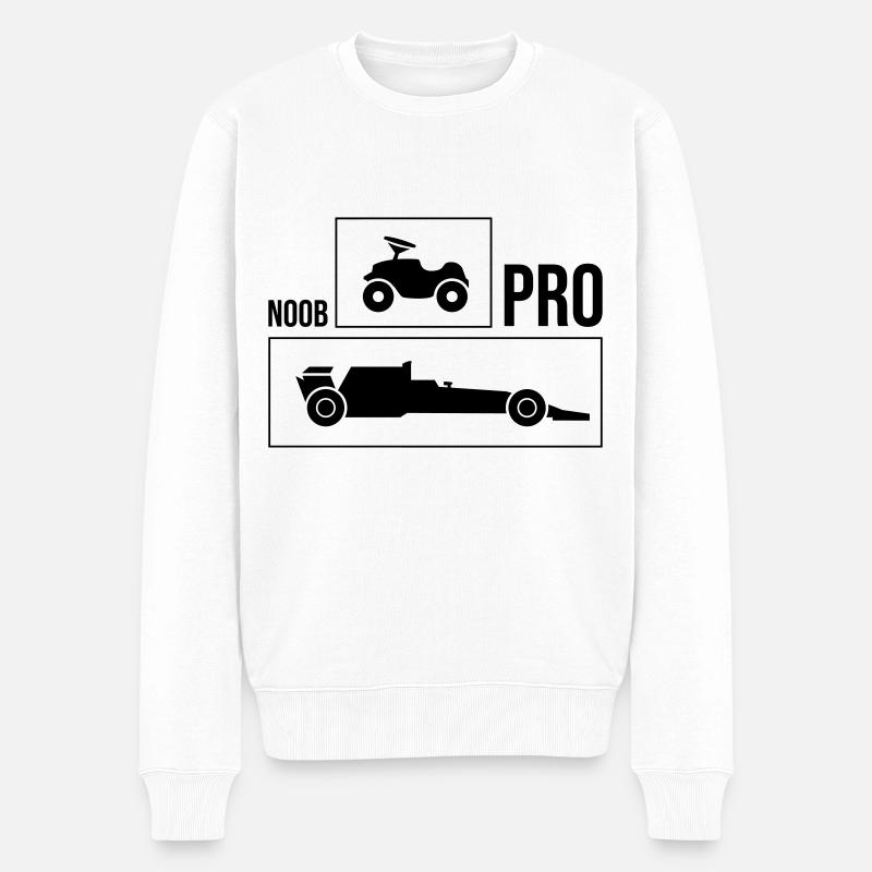 Noob vs Pro Car - Pull Premium bio Homme - blanc