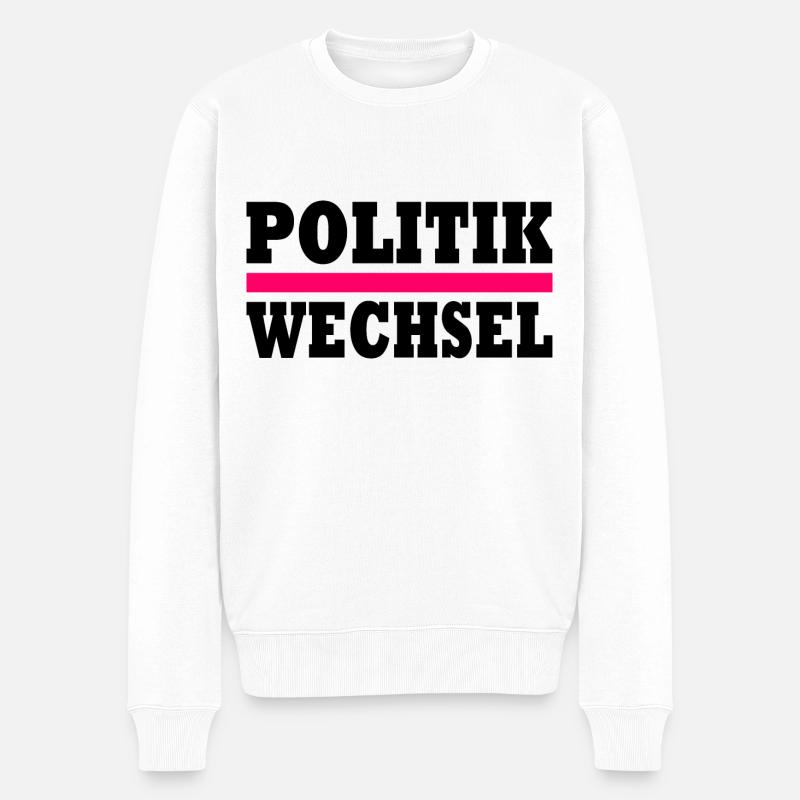 politikwechsel - Männer Premium Bio Pullover - Weiß